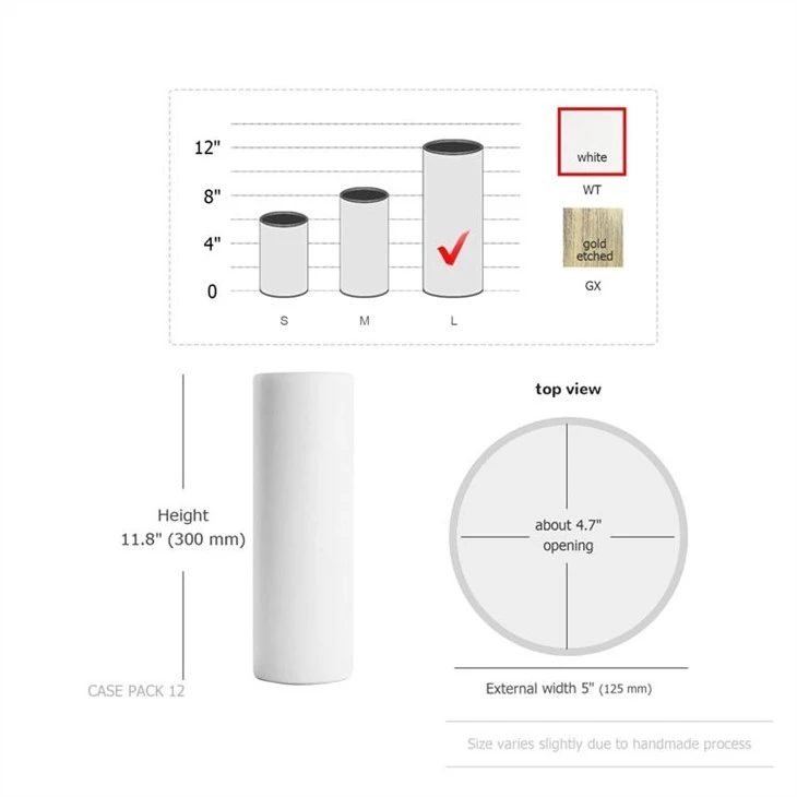 white ceramic cylinder vase 2
